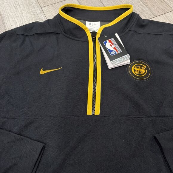 NWT Golden State Warriors 1/4 Zip Pullover Men L Nike Dri Fit NBA City Edition - Picture 2 of 9